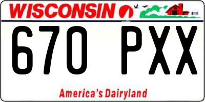 WI license plate 670PXX