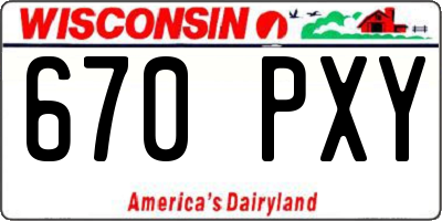 WI license plate 670PXY