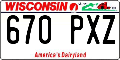 WI license plate 670PXZ
