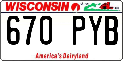 WI license plate 670PYB