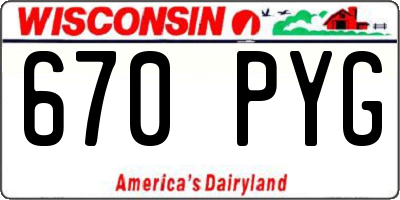 WI license plate 670PYG