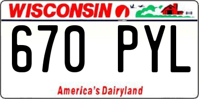 WI license plate 670PYL
