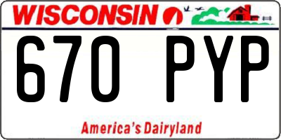 WI license plate 670PYP