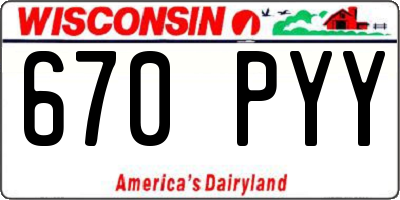 WI license plate 670PYY
