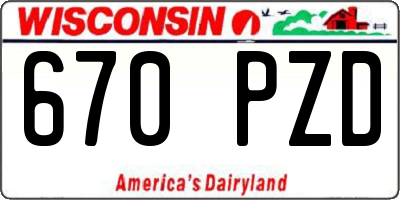 WI license plate 670PZD