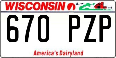 WI license plate 670PZP