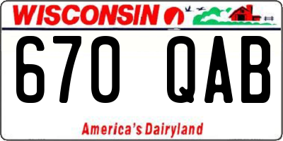 WI license plate 670QAB