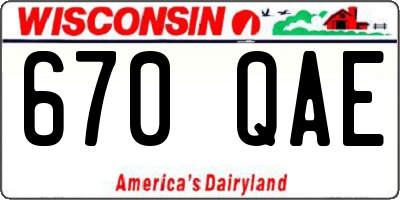 WI license plate 670QAE