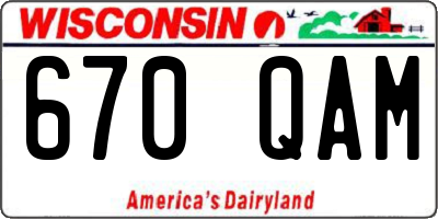 WI license plate 670QAM