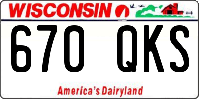 WI license plate 670QKS