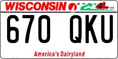 WI license plate 670QKU