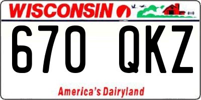 WI license plate 670QKZ