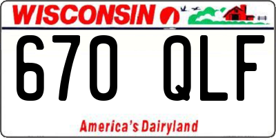 WI license plate 670QLF