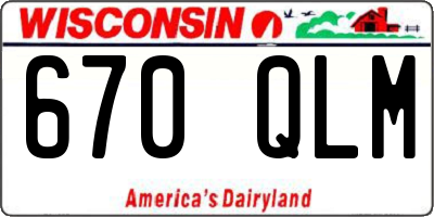 WI license plate 670QLM