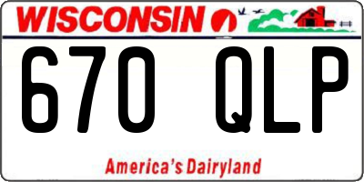 WI license plate 670QLP