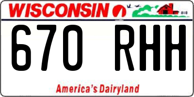 WI license plate 670RHH
