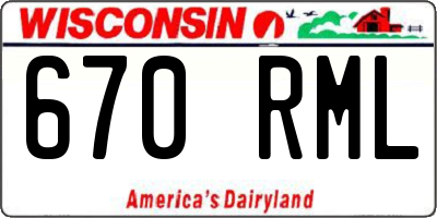 WI license plate 670RML