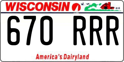WI license plate 670RRR