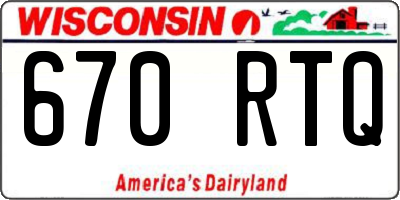 WI license plate 670RTQ