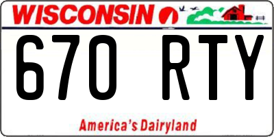 WI license plate 670RTY