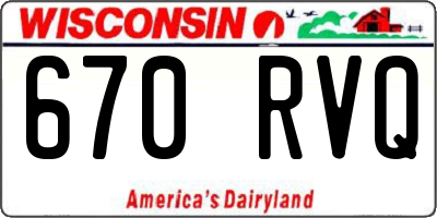 WI license plate 670RVQ