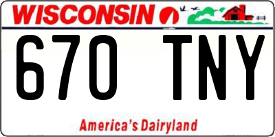 WI license plate 670TNY