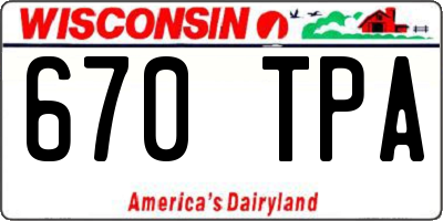 WI license plate 670TPA