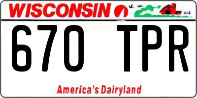 WI license plate 670TPR