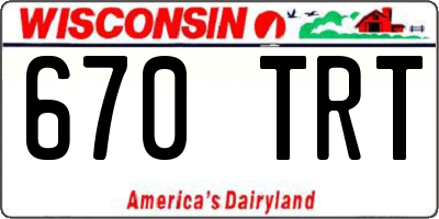 WI license plate 670TRT