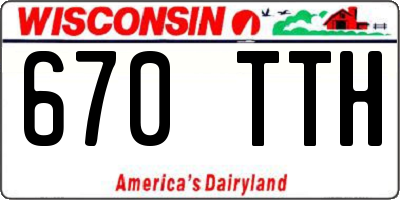 WI license plate 670TTH