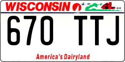 WI license plate 670TTJ