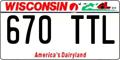 WI license plate 670TTL