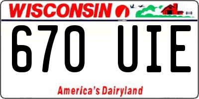 WI license plate 670UIE