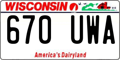 WI license plate 670UWA