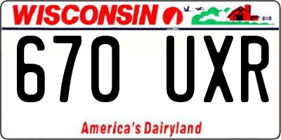 WI license plate 670UXR
