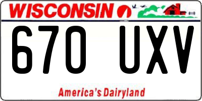 WI license plate 670UXV