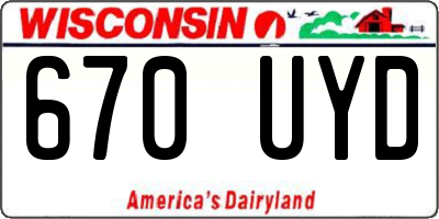 WI license plate 670UYD