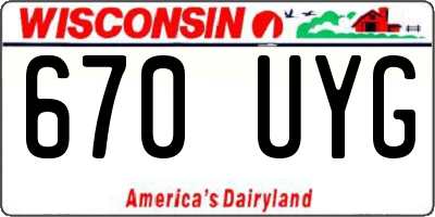 WI license plate 670UYG