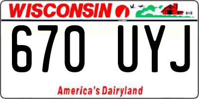 WI license plate 670UYJ