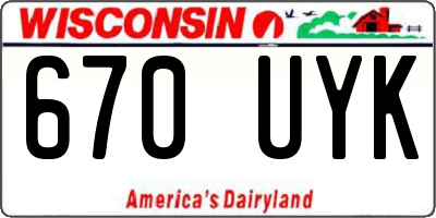 WI license plate 670UYK