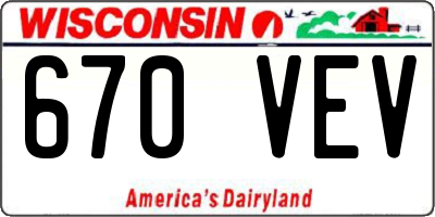 WI license plate 670VEV