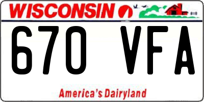 WI license plate 670VFA