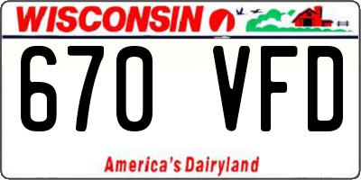 WI license plate 670VFD