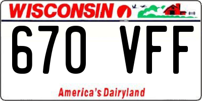 WI license plate 670VFF