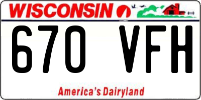 WI license plate 670VFH