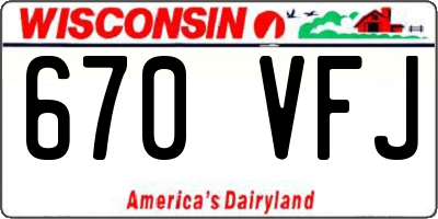 WI license plate 670VFJ