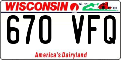 WI license plate 670VFQ