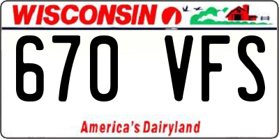 WI license plate 670VFS