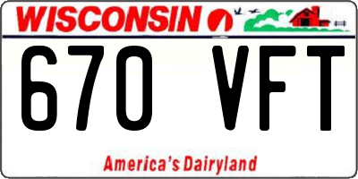 WI license plate 670VFT