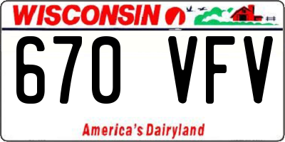 WI license plate 670VFV